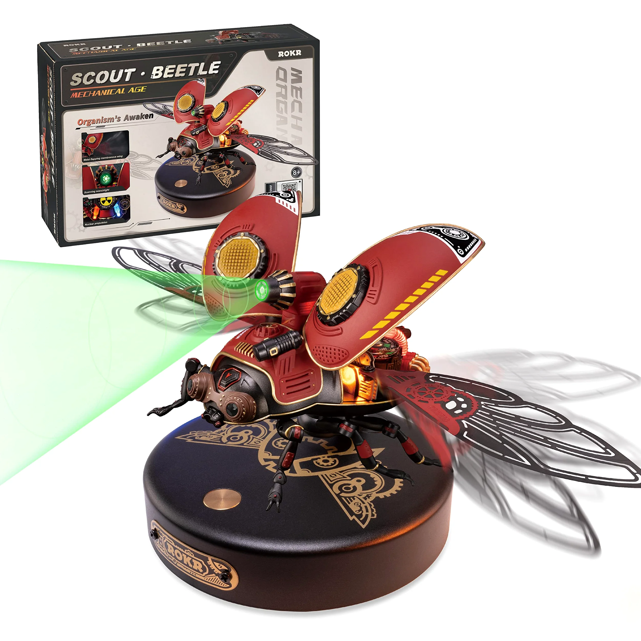 ROKR Puzzle 3D Metal Insecte Modélisme pour Adultes à Construire Scout Beetle Cadeau de Décoration de Bureau à la Maison（MI02