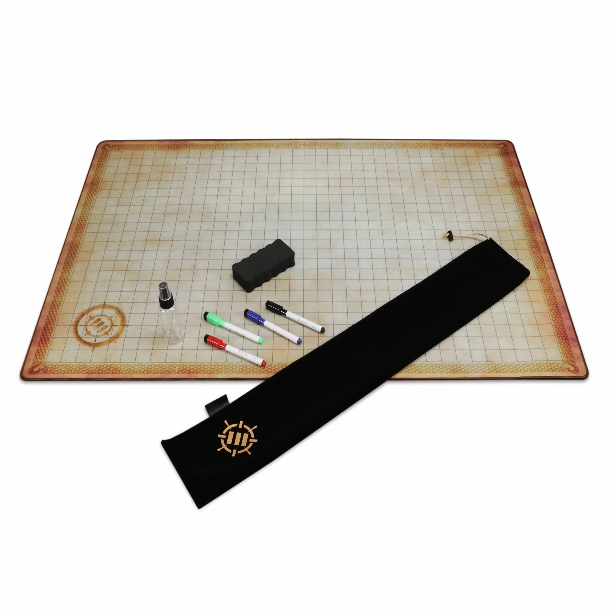 ENHANCE Tapis RPG Deluxe 61x91cm Caoutchouc Poignée Antidérapant Effaçable DND