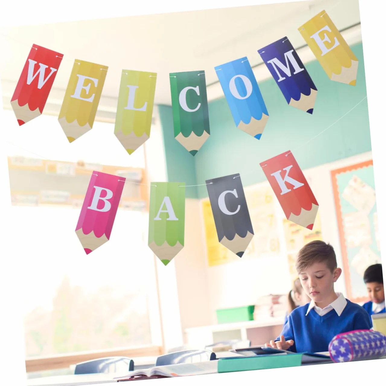 Bannière De Décoration Rentrée Scolaire Avec Lettrage Pencils Pour Élèves Et Enseignants