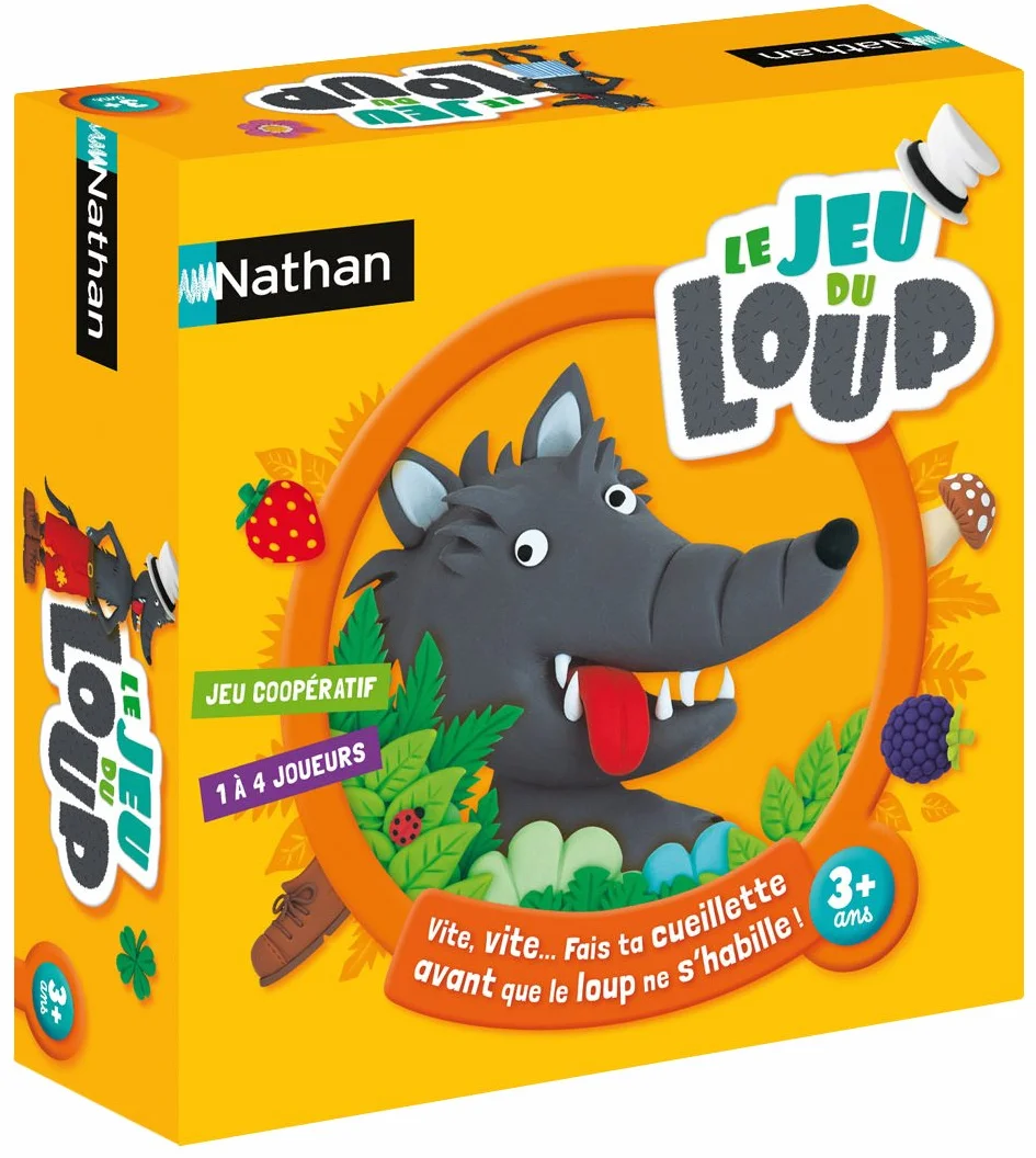 Nathan Le Jeu du Loup - Jeu de société Coopératif - Premier Jeu pour Enfants - 1 à 4 Joueurs - Dès 3 Ans