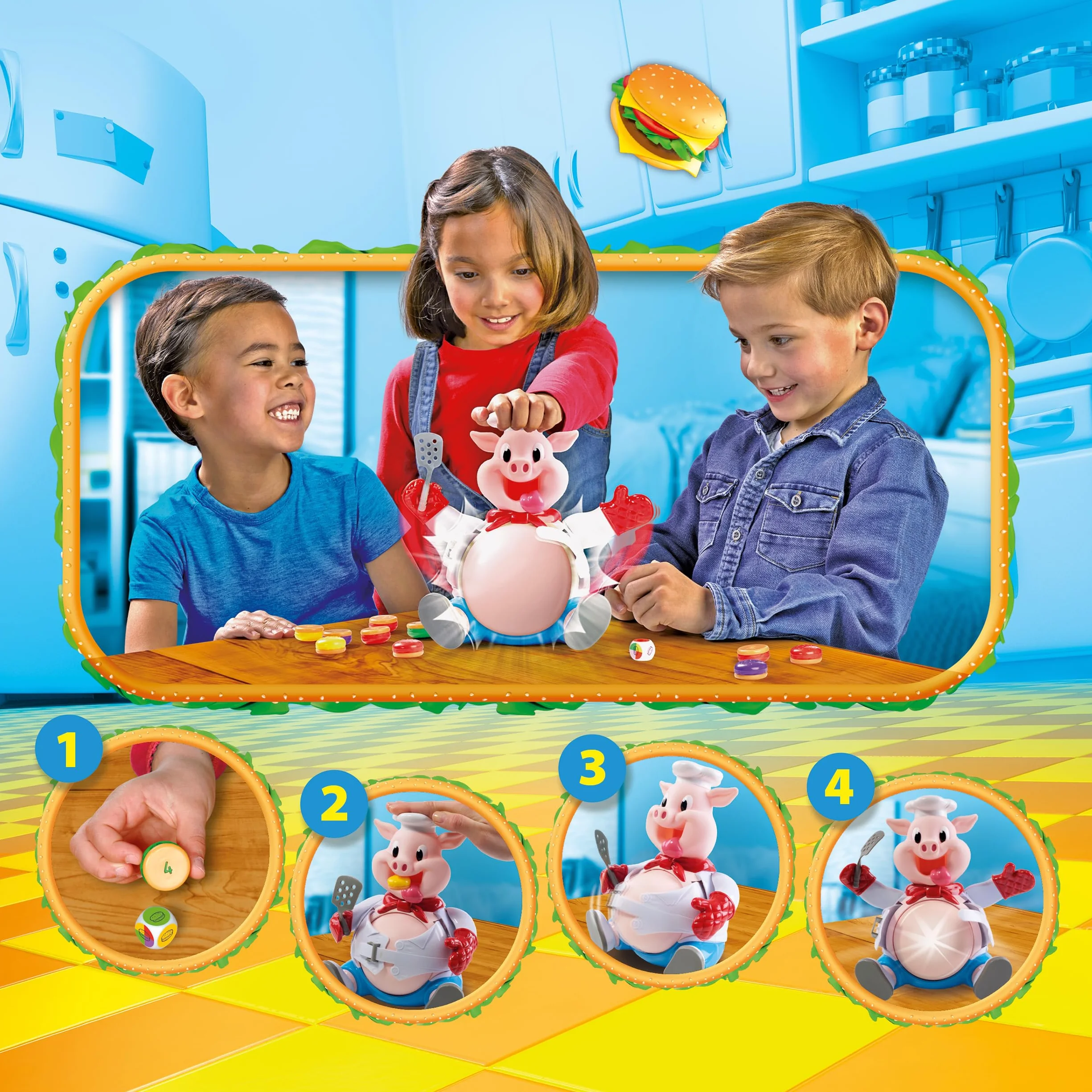 Goliath CUISTO DINGO Jeu de Société Enfants 4 Ans Nourris le Cochon 2-4 Joueurs Français