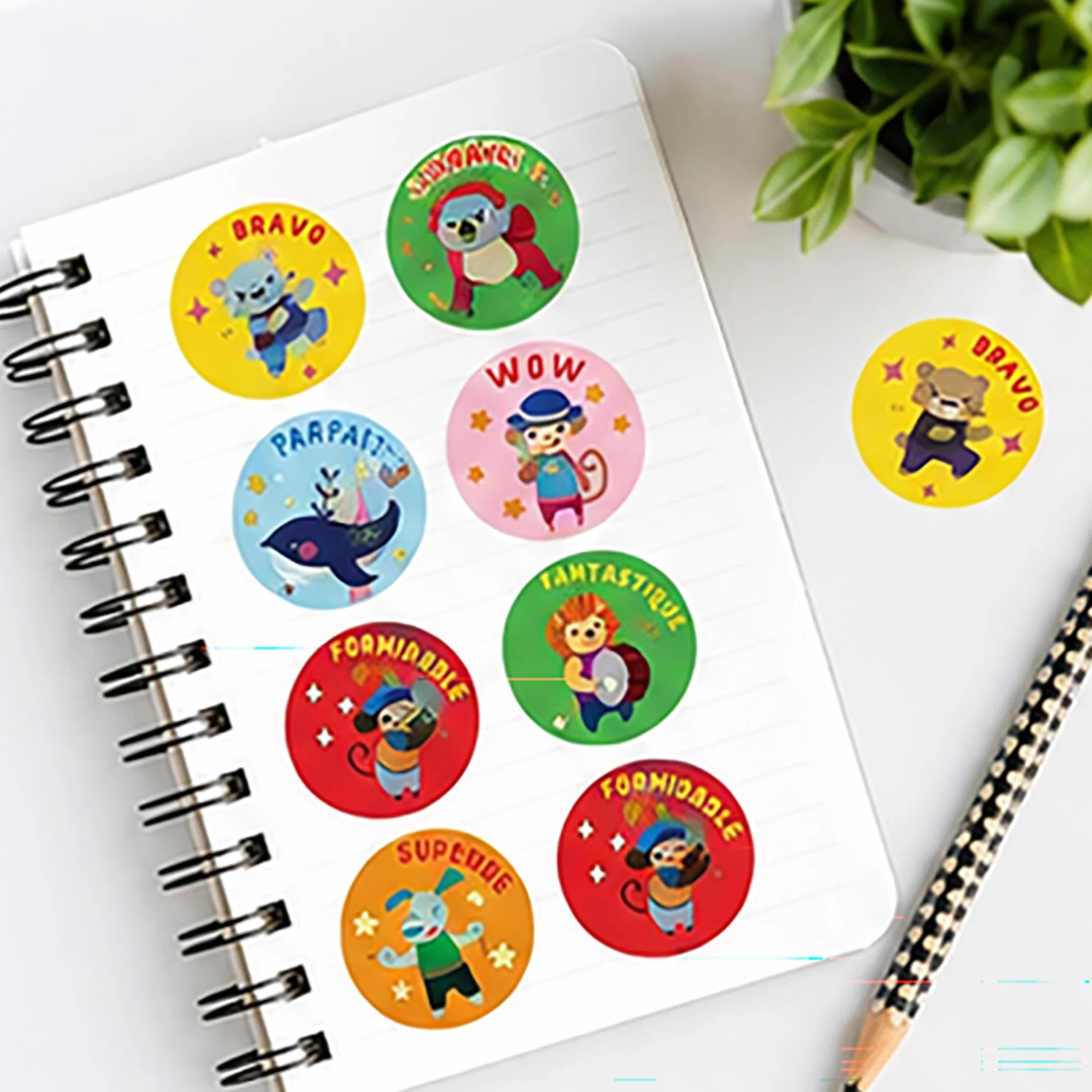 Autocollants inspirants français 2,5 cm Lot de 450 - Autocollants de motivation pour enseignants - Étiquettes de récompense