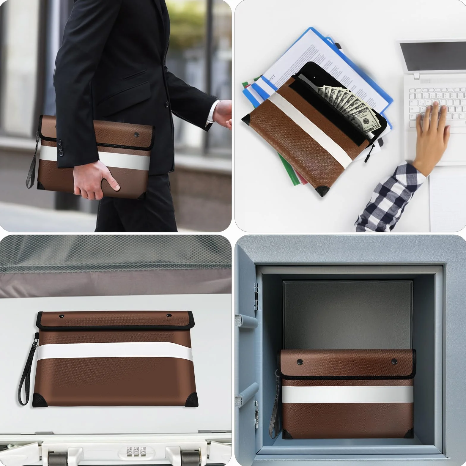 Vailoin Pochette Anti feu Résistante 2800℃ Certification UL94 V-1 Sac Ignifugé Étanche