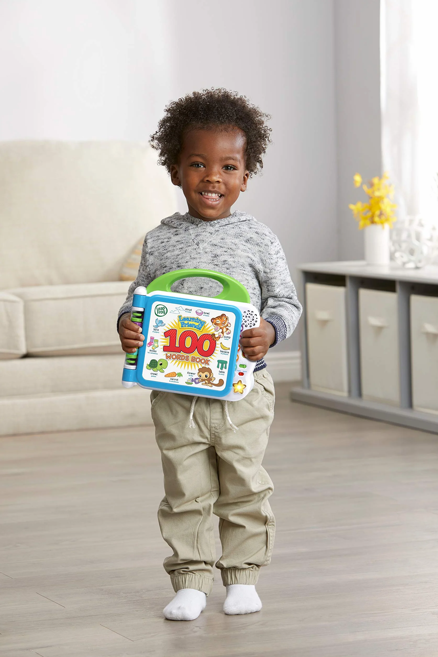 Leapfrog Learning Friends Livre de bébé de 100 Mots - Jouet éducatif interactif bilingue - Version Anglaise pour 1-4 Ans