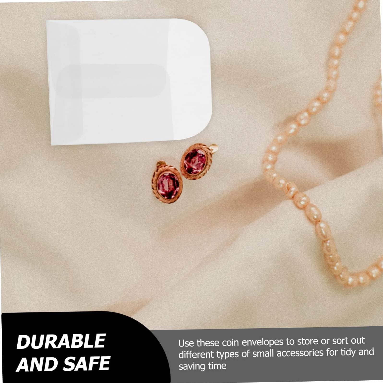 TEHAUX Mini Enveloppes Transparentes 3x5 cm 50 Pièces Pochettes Pour Bijoux Étiquettes Cartes De Visite