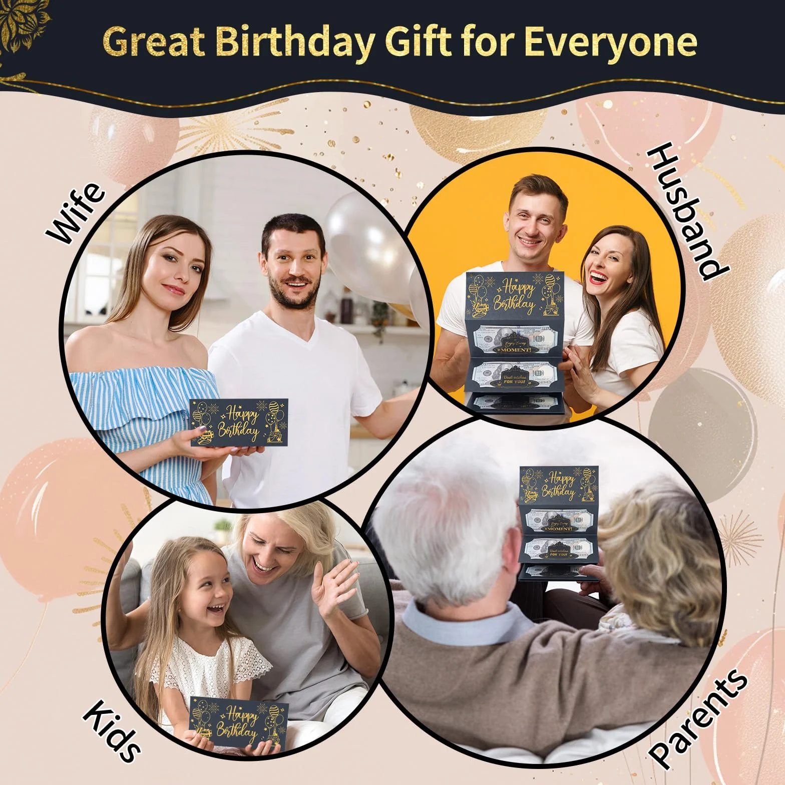 Anniversaire Carte Cadeau Cash Enveloppe Hommes Femmes Enfants