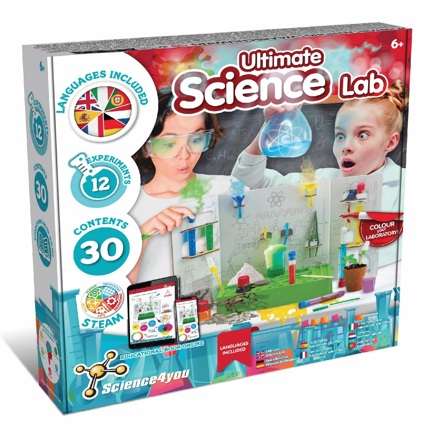 Science4you Kits Éducatifs Sciences Jeu Chimie Laboratoire Expériences Enfants 6 Ans