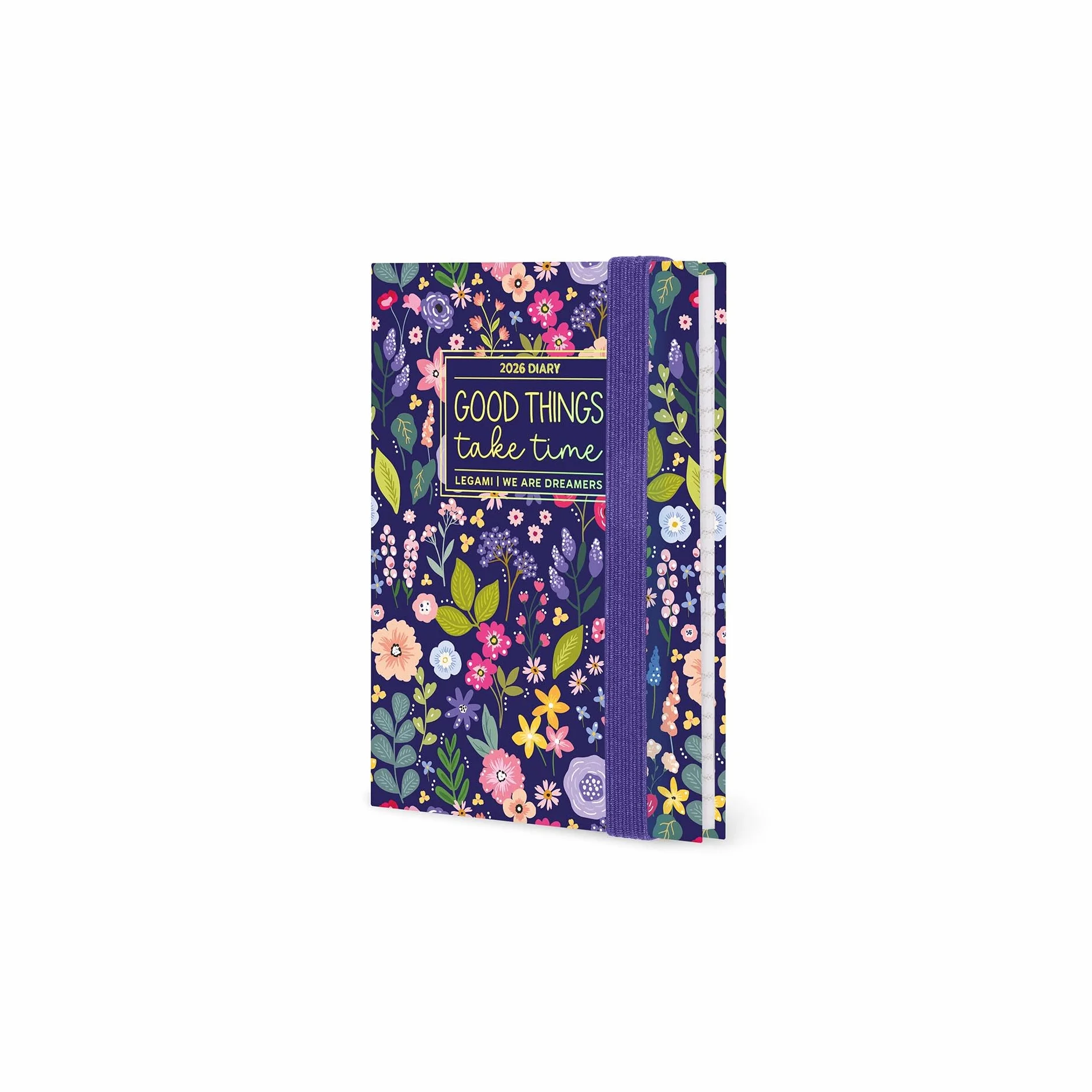 Legami Agenda hebdomadaire photographique Mini 2026 Flowers 12 mois carnet d'adresses fermeture élastique papier FSC certifié 8 x 11 cm
