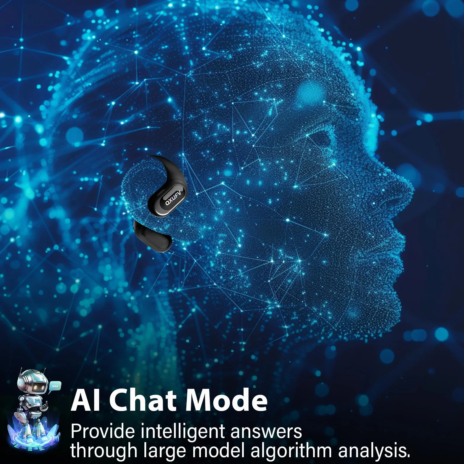 AI Écouteur Traducteur Instantané 164 Langues, Conduction Osseuse Intelligent Ambiant, IPX7 Étanche, 60H Autonomie, 4 en 1 Open-Ear