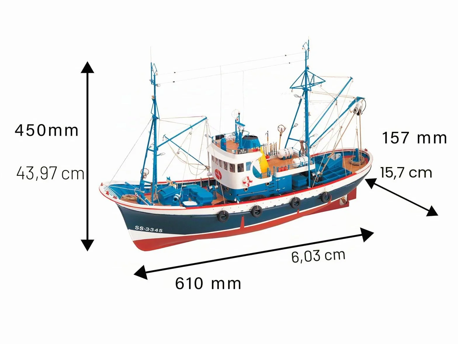 Artesanía Latina Maquette Bateau Bois Thonier Mar Cantábrico Marina II Échelle 1:50 Modèle 20506 Niveau Avancé
