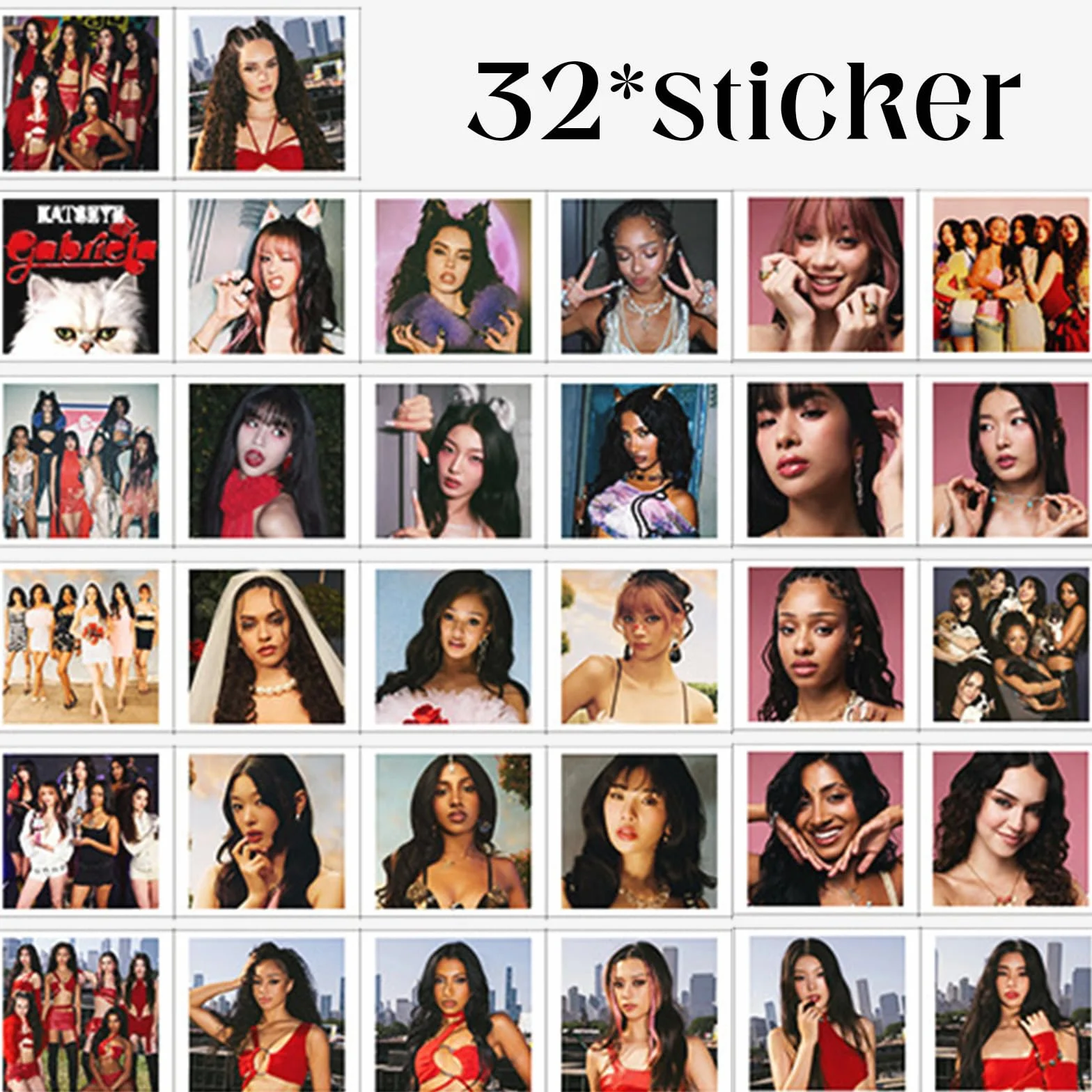 Photocard Katsseye, 60 Cartes 32 Autocollant, Lomo Cartes et Stickers, Collectionner Pour Fans