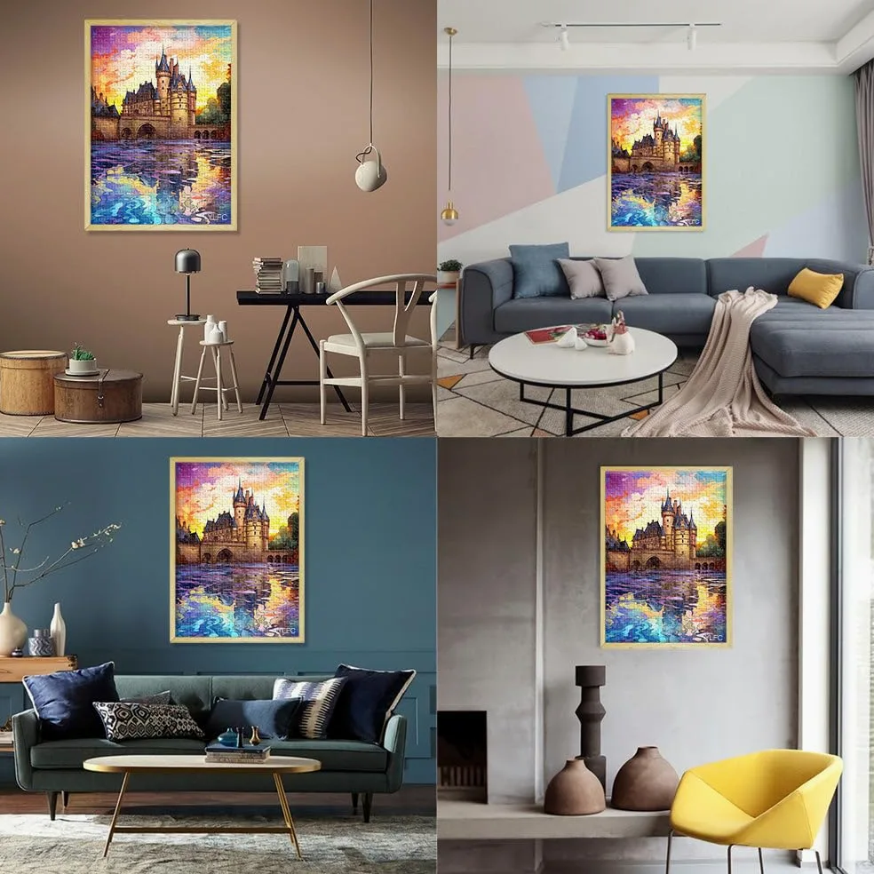 Puzzles 2000 pièces pour Adultes Châteaux de la Loire Jouets éducatifs et éducatifs Collection Artistes, Beaux-Arts 70 x 100 cm pour Adolescents de 14 Ans et Plus