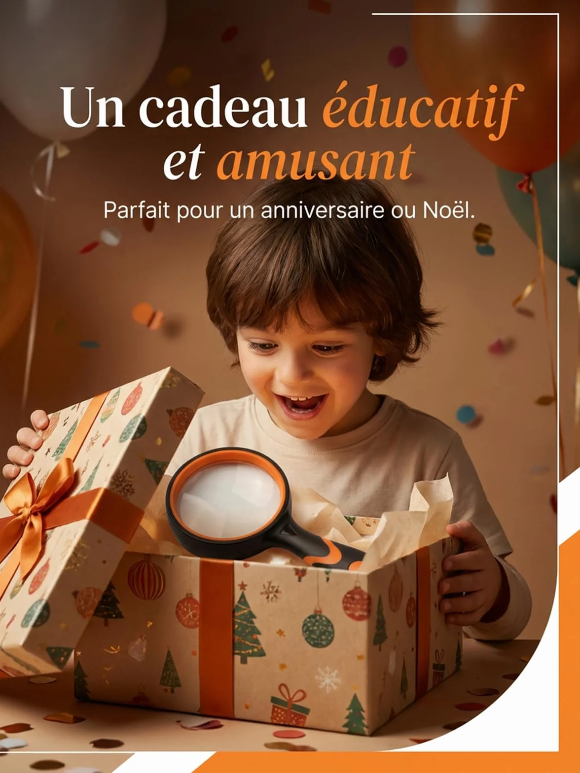 Soleado Loupe Enfant Haute Définition 65mm Lentille Verre Anti-Rayures Manche Caoutchouc Antidérapant
