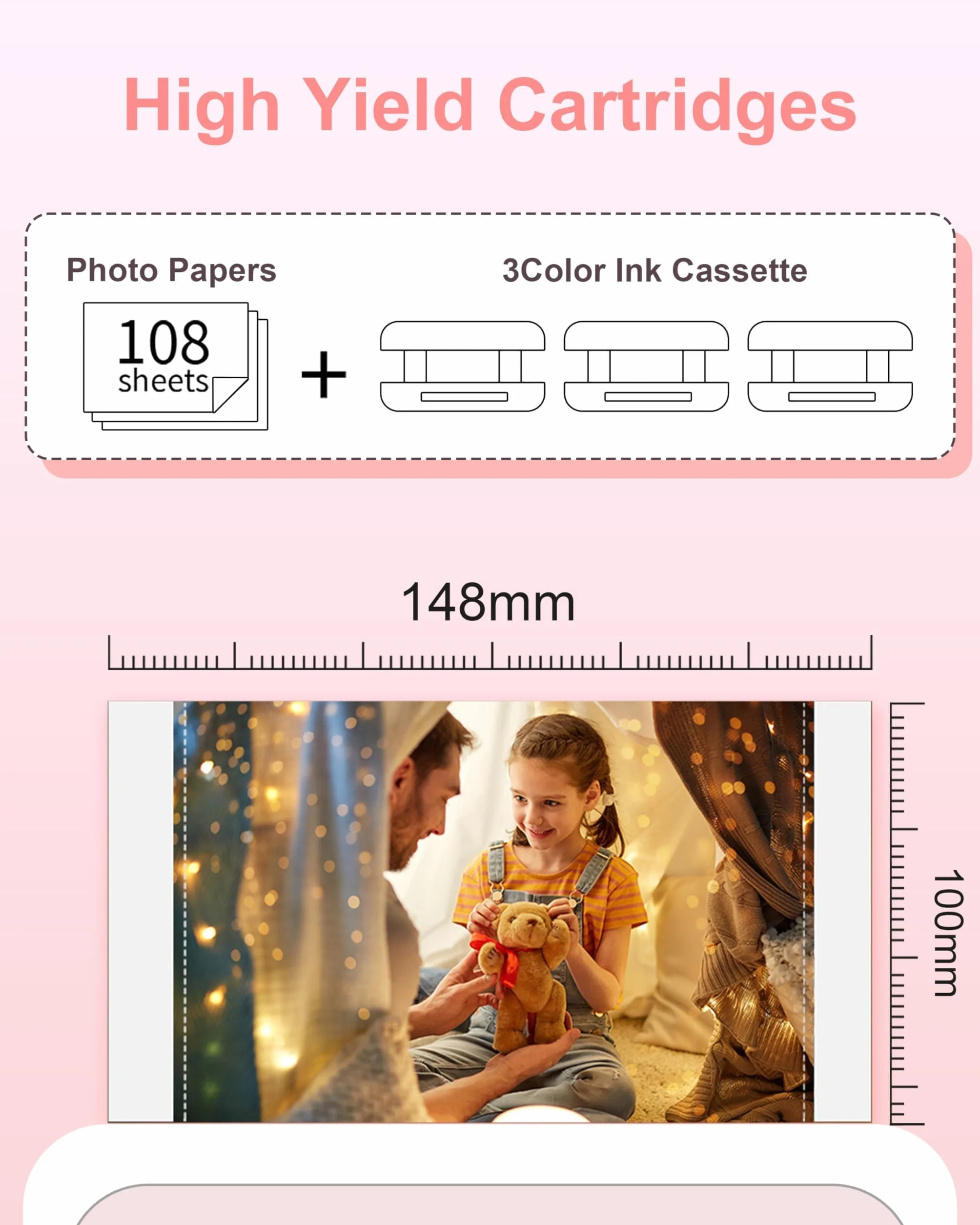 Canon Selphy CP1300 Papier Photo Cartouche Compatible KP-108IN 3115B001 108 Feuilles 100x148mm