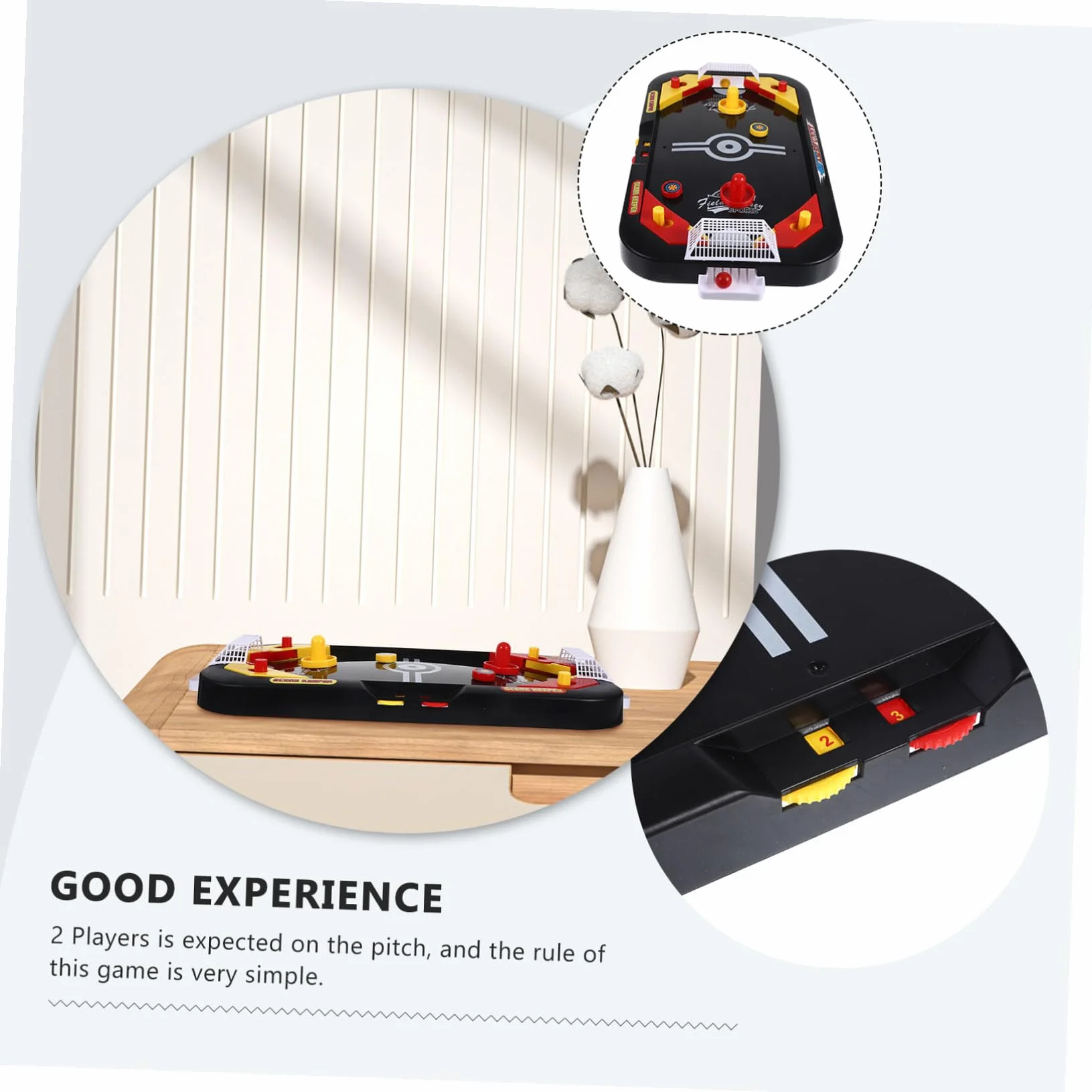 Stobaza Mini Hockey sur Glace de Table Éducatif Noir pour Enfants