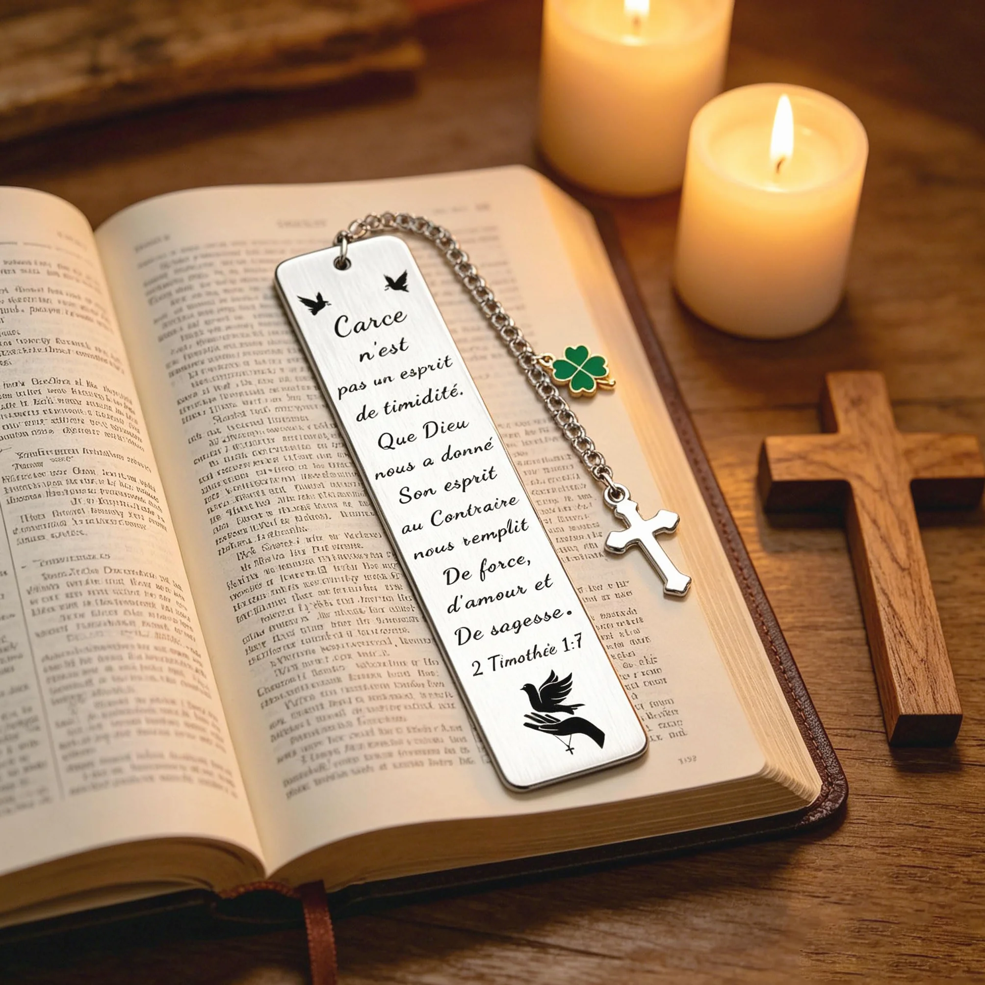 Marque-Page Chrétien Religieux pour Femme Homme Cadeau Communion Confirmation Baptême Anniversaire Calendrier Avent (2)