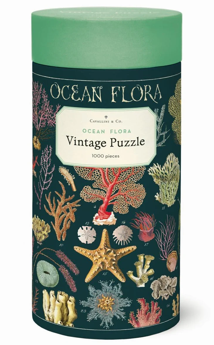Cavallini Papers Meeresflora Vintage Puzzle 1000 pièces
