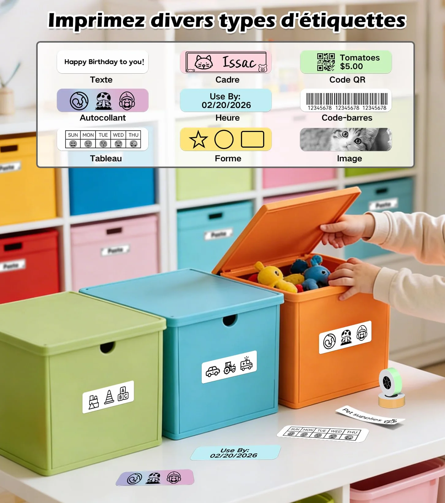 ORGBRO X1 Étiqueteuse Bluetooth Portable pour Maison Bureau École, Noir