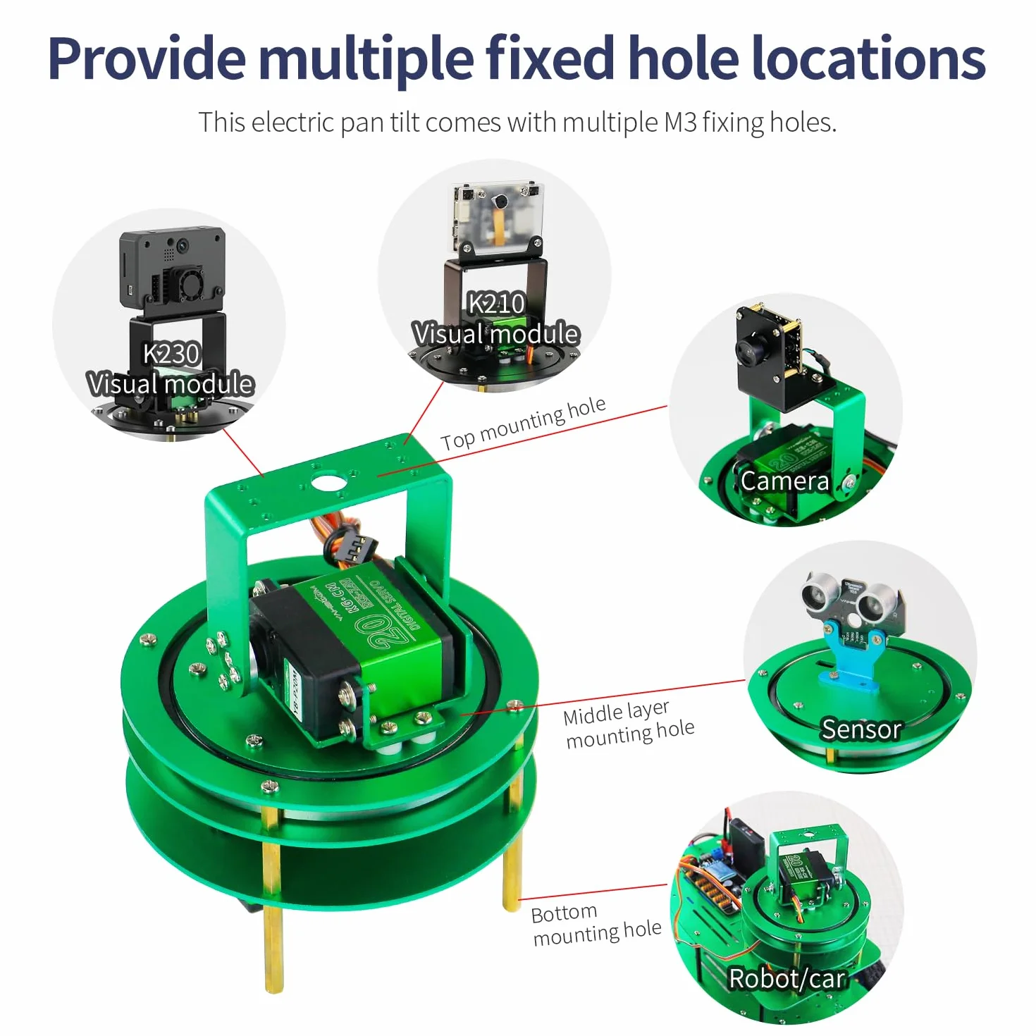Yahboom Kit servo 2 voies robot DIY plate-forme électrique servo métal 2DOF