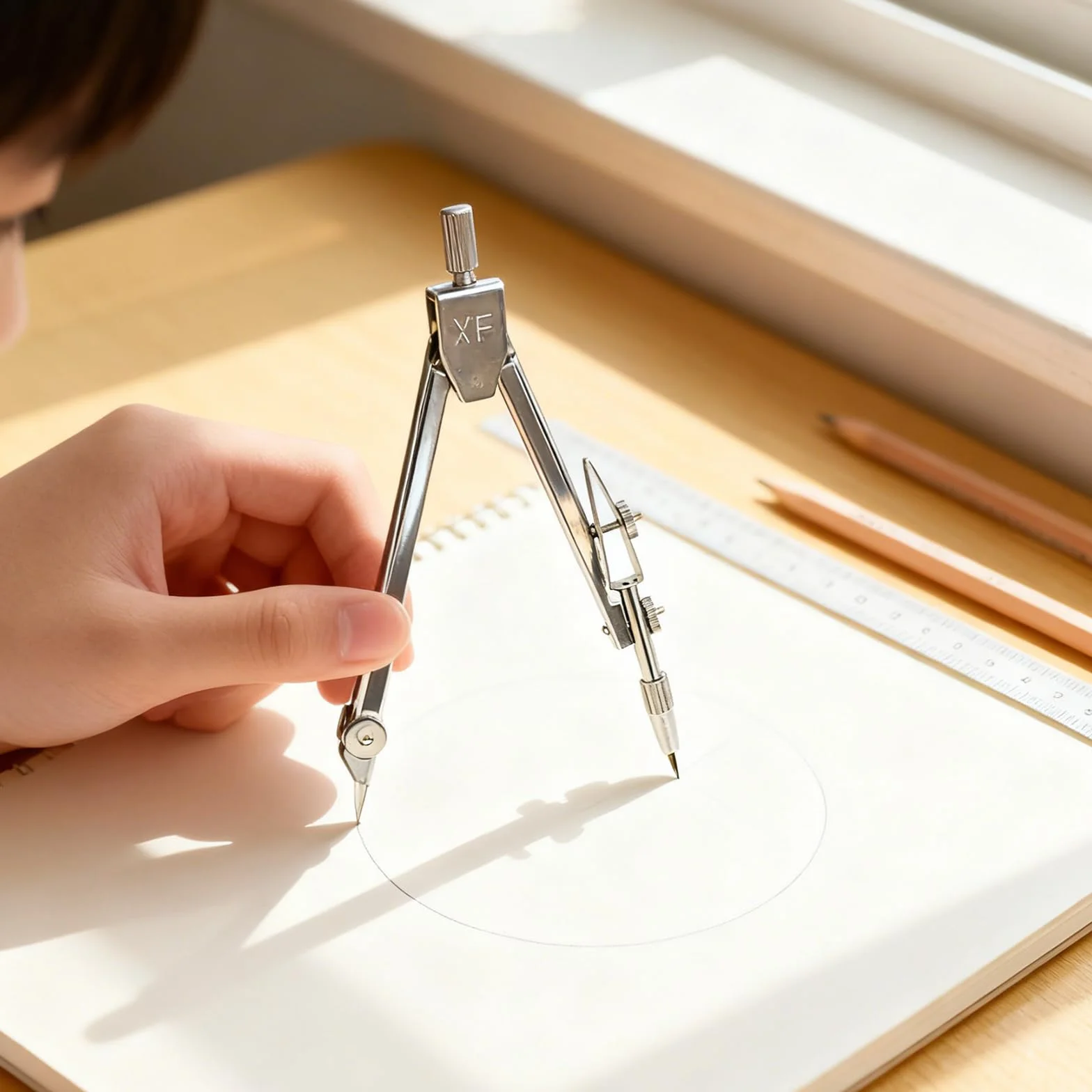 Coffret Compas Métal Professionnel avec Sécurité Protège Pointe et Crayons de Rechange