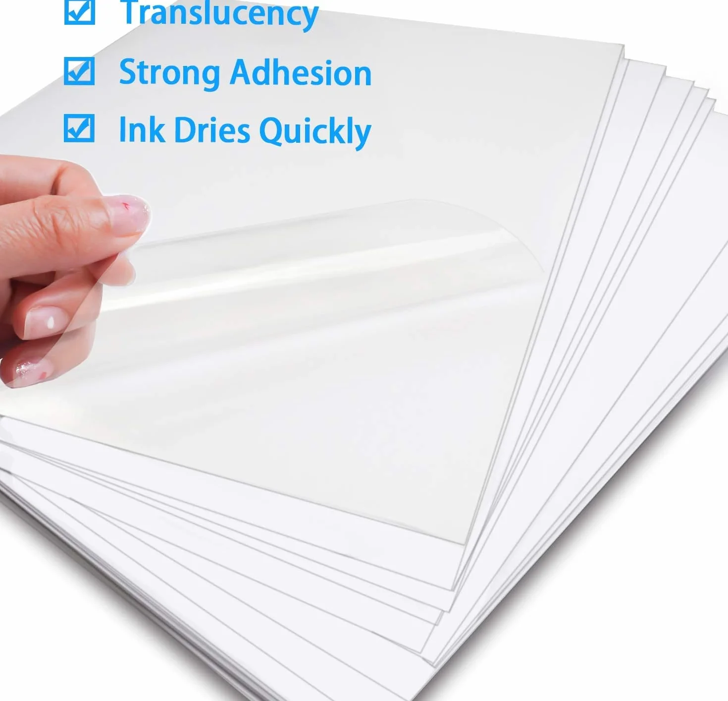 Papier autocollant en vinyle A4 transparent brillant pour imprimante jet d'encre