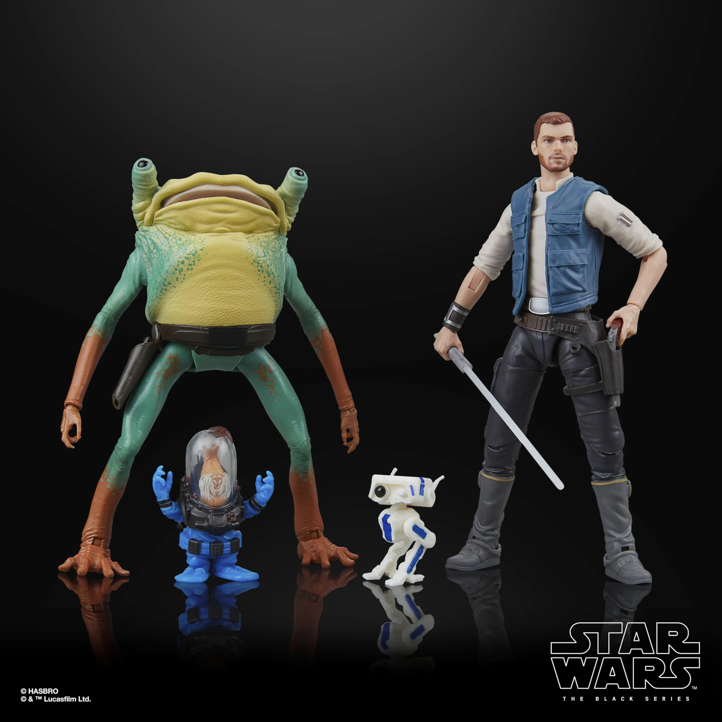 Star Wars The Black Series, Figurines de Collection Cal Kestis, Turgle et Skoova Stev à L'échelle 15 cm, Jedi: Survivor
