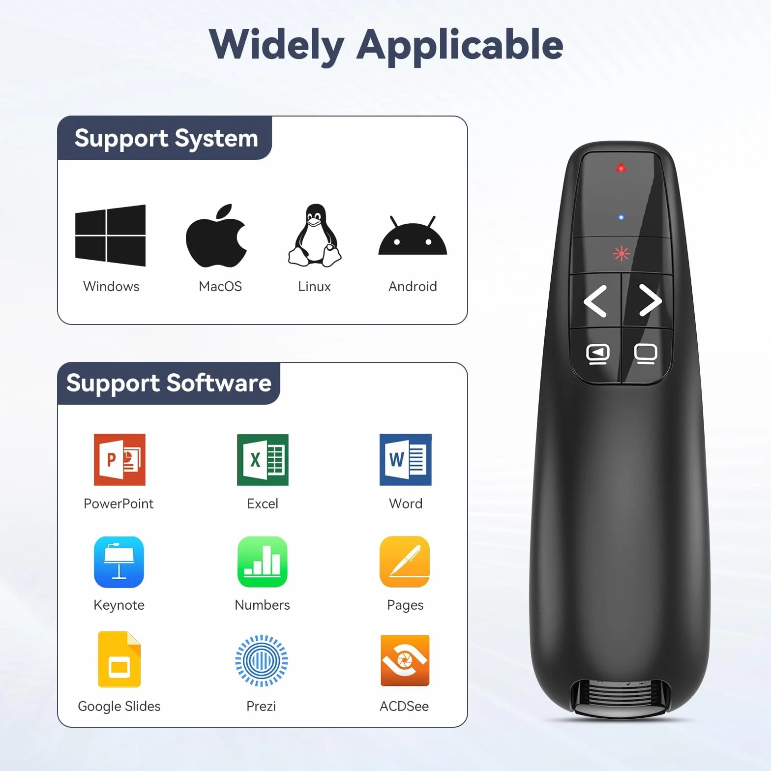 Clicker de présentation 2 en 1 USB C/A sans fil pour Mac ordinateur