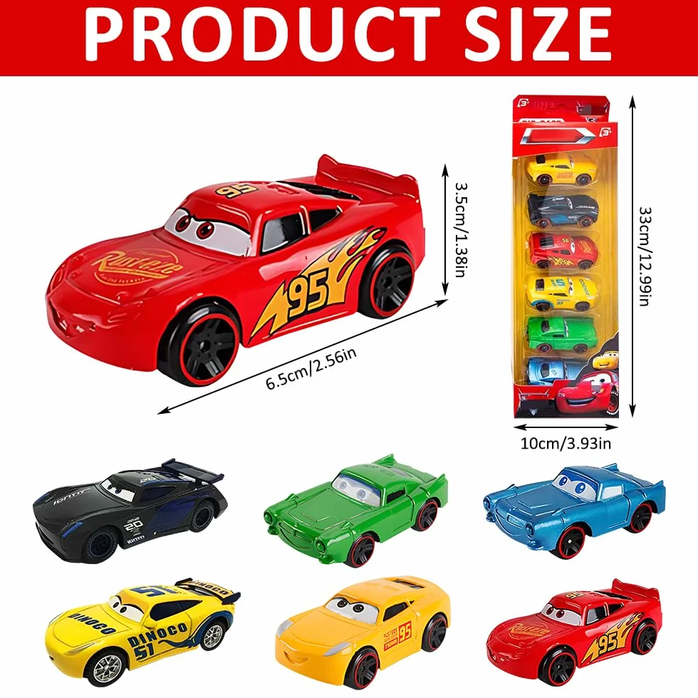 Pixar Cars Mini Voiture Enfant Métal 6 Pièces Jouet pour Garçons Filles 3 Ans