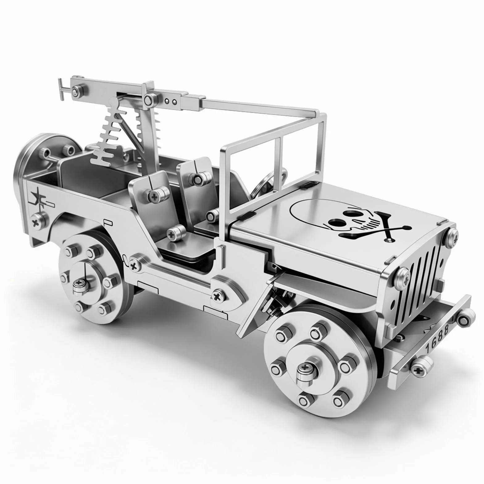 Casse-tête 3D en métal pour adultes, kit de modèle mécanique de voiture, argent, puzzles 3D en acier inoxydable pour adultes, décoration d'intérieur, loisirs créatifs, cadeaux