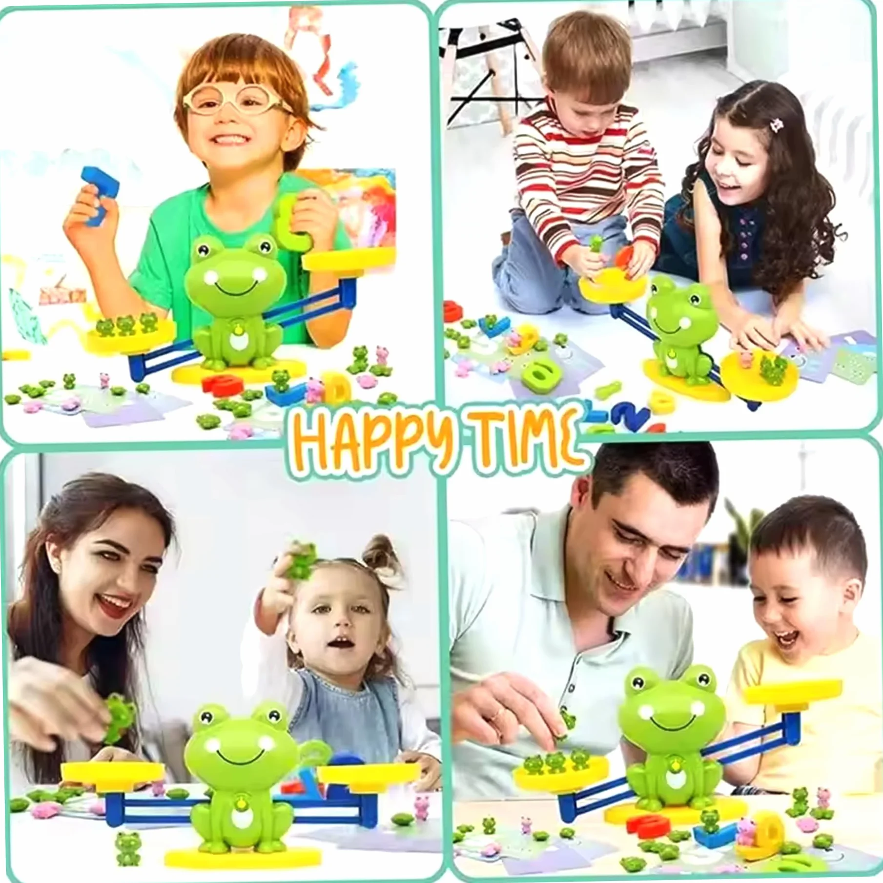 Jeu d'équilibre grenouille, balance en plastique, jouets éducatifs de comptage pour enfants 3 ans et plus