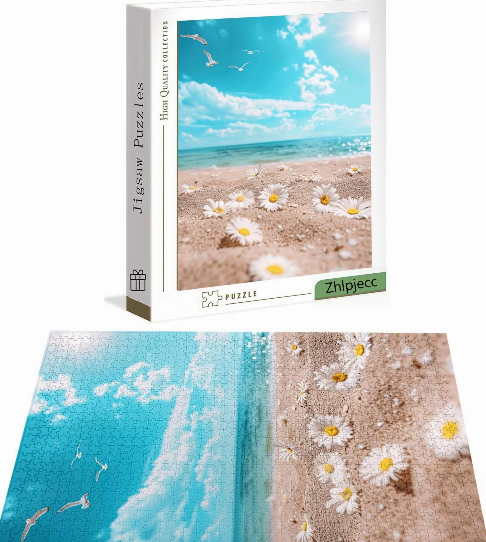 Puzzle 4000 Pièces Ciel Bleu, Puzzle 4000 Pièces Adultes et Enfants, Puzzles Bois avec Une Boîte d'emballage Exquise, Jeu Éducatif Puzzles Marguerite, Decoration Maison, Cadeau Femme Homme H-6526