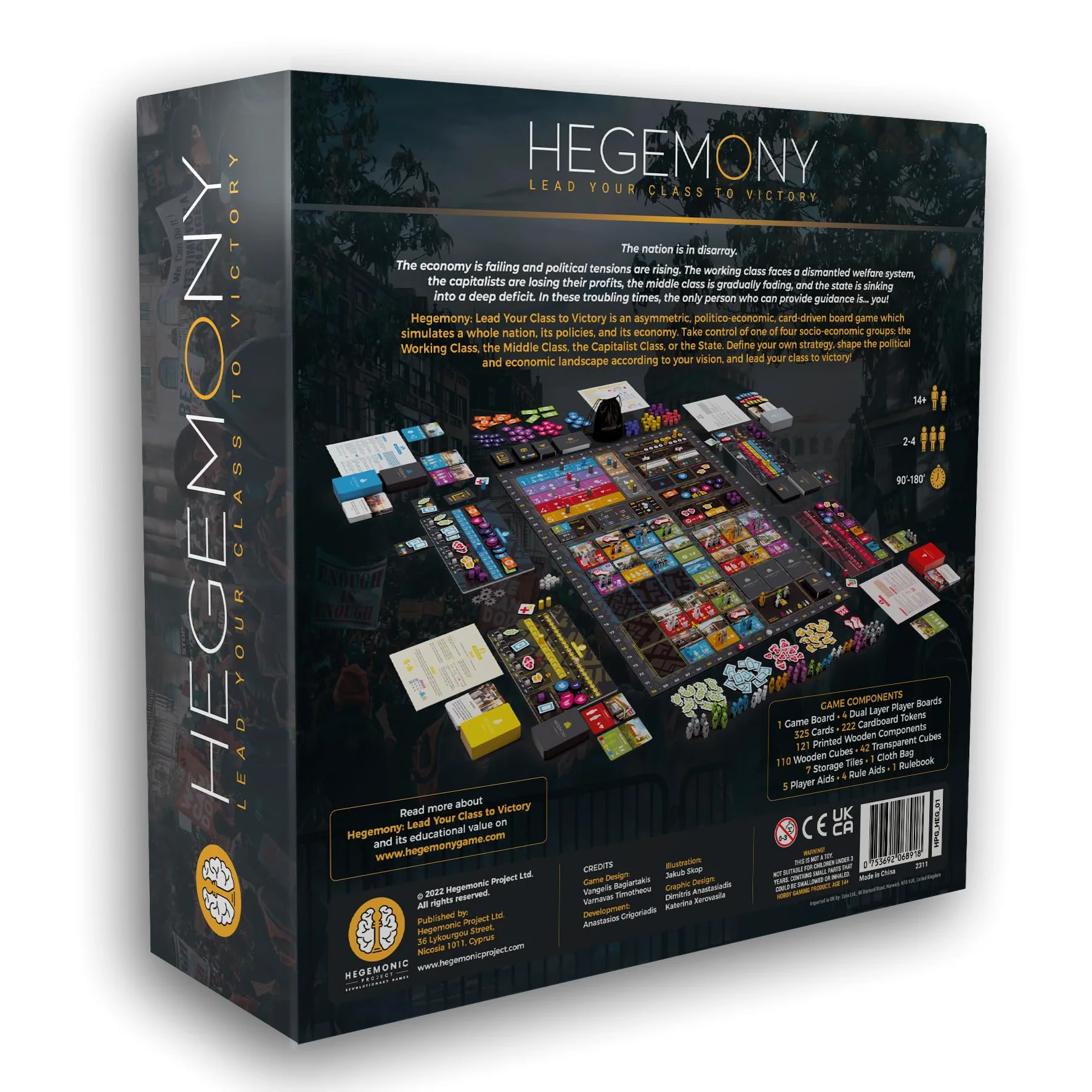 Hegemony Lead Your Class to Victory | Unique Asymmetric Card Driven Game | Political Economic Board Game | Ages 14+ | 2-4 Players | English Version