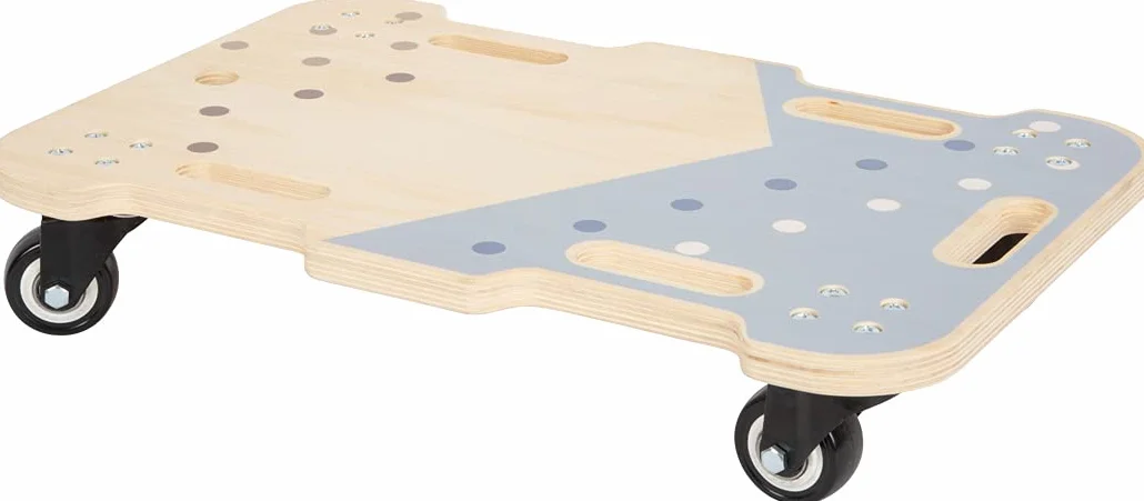 Planche à roulettes Adventure en bois pour enfants, avec poignées et poulies, dès 3 ans
