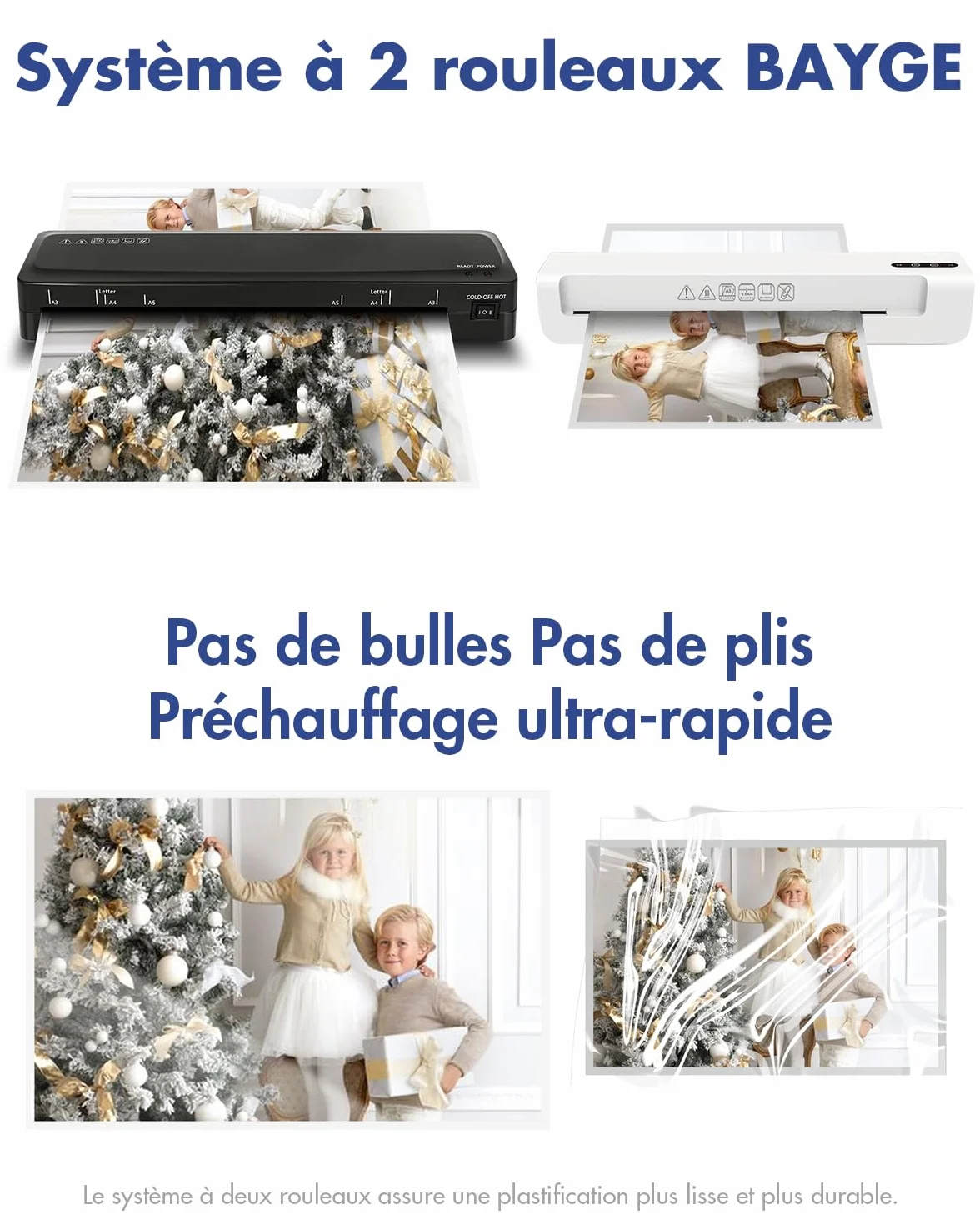 Plastifieuse A3 6 en 1 Thermique et à Froid avec Coupe-papier et Arrondisseur d'angle, Réchauffement Rapide