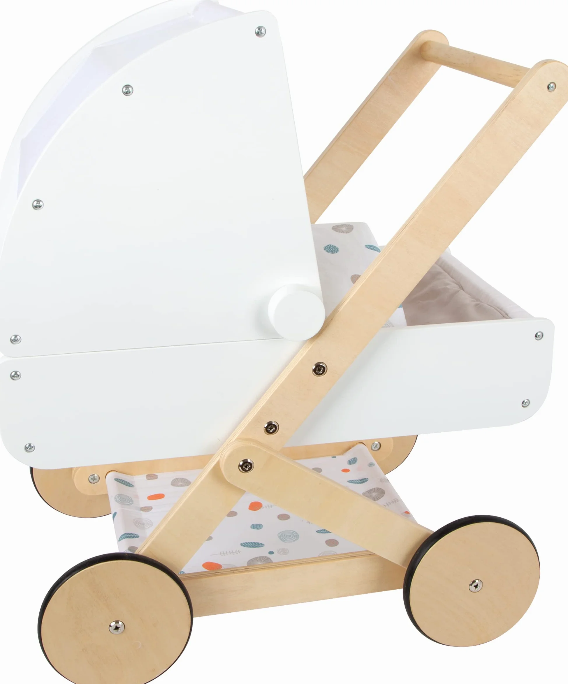 Small Foot- Landeau Haute qualité, à partir Landau Little Button en Bois, Poussette de poupée multifonctionnelle, dès 3 Ans, 11914, Multicolor