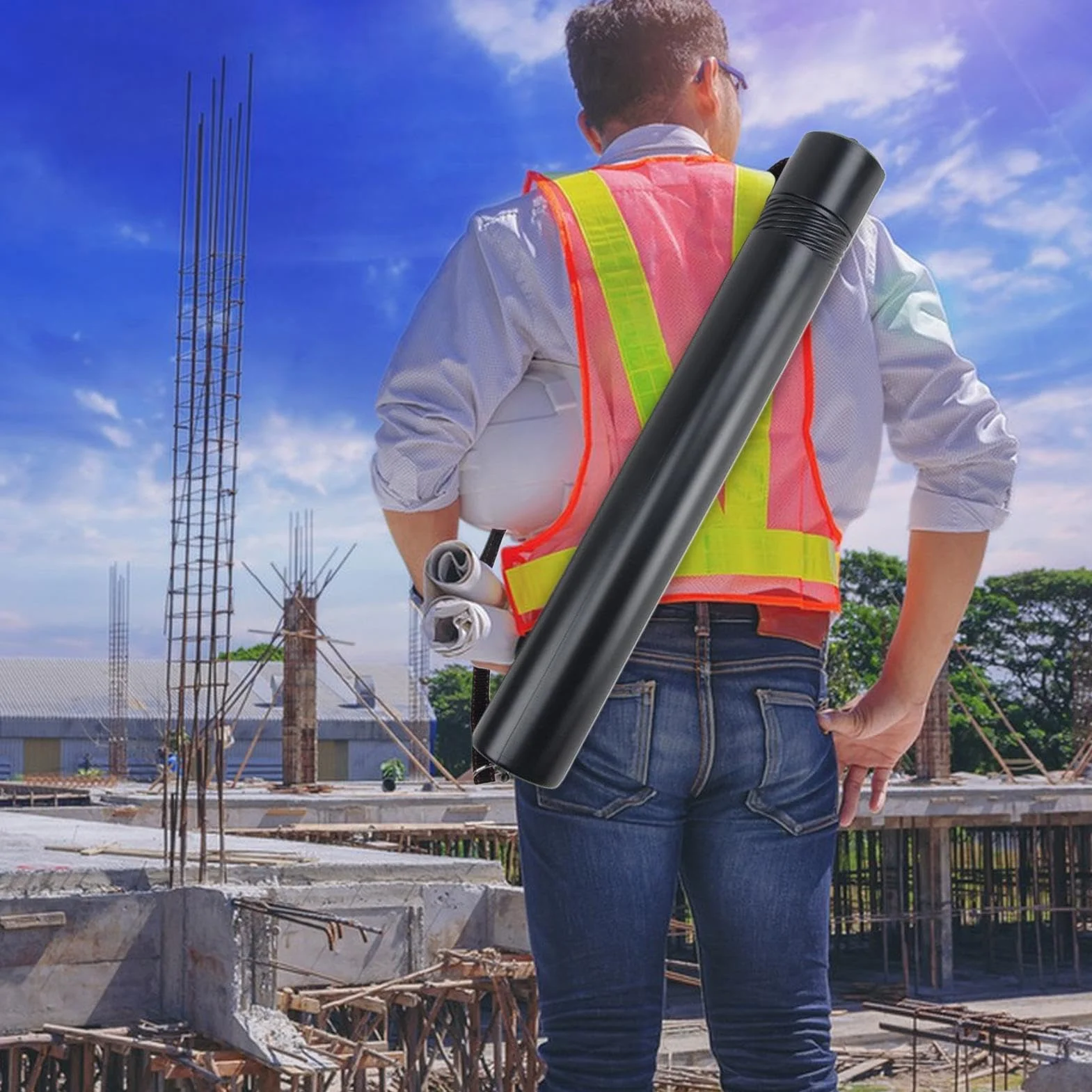 Tube de transport d'œuvres d'art imperméable extensible avec sangle pour affiches et plans