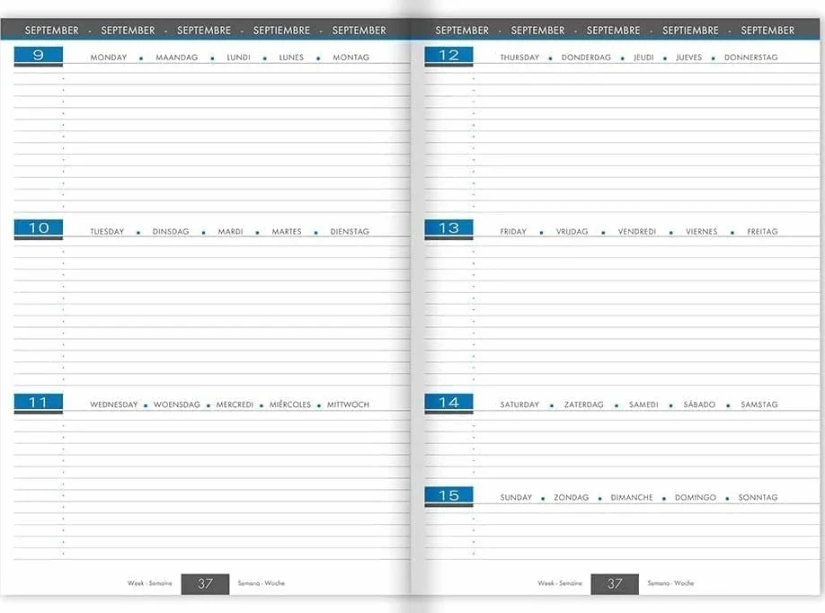 Clairefontaine Agenda When 21 2026-2027 21 x 29,7 cm 1 Semaine Sur 2 Pages Vert