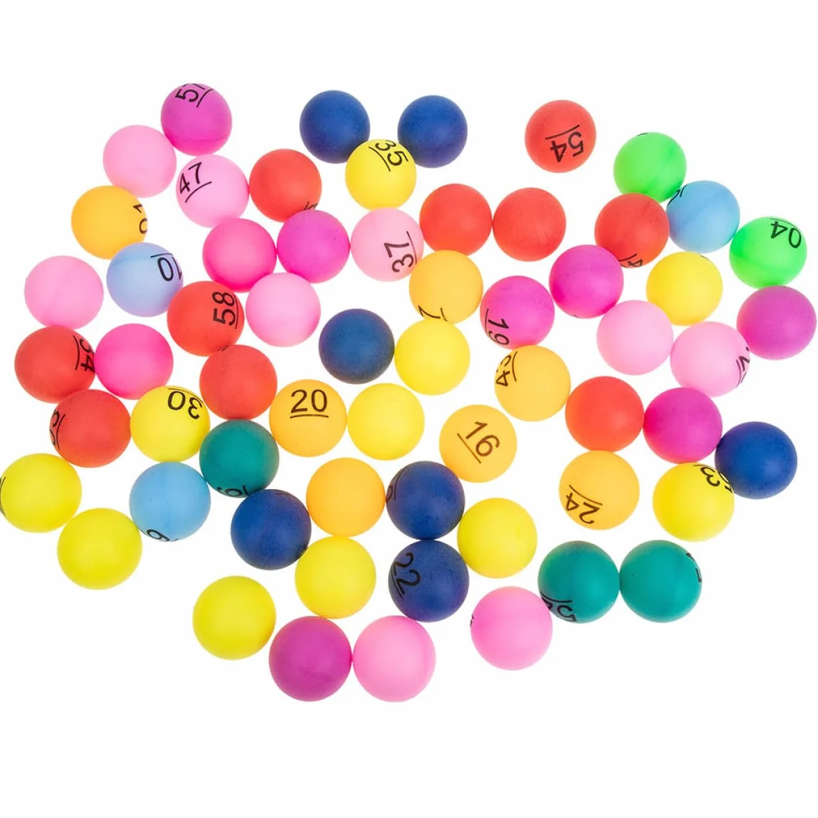 Boules de Loto Numérotées 1 à 90 en Plastique Coloré 4 cm pour Jeux de Bingo et Tombola