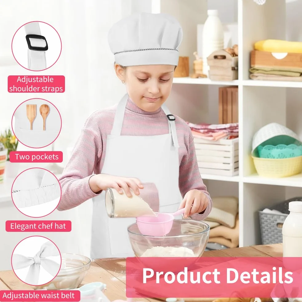 Tablier et Chapeau de Chef pour Enfants 60x45cm Imperméable Cuisine