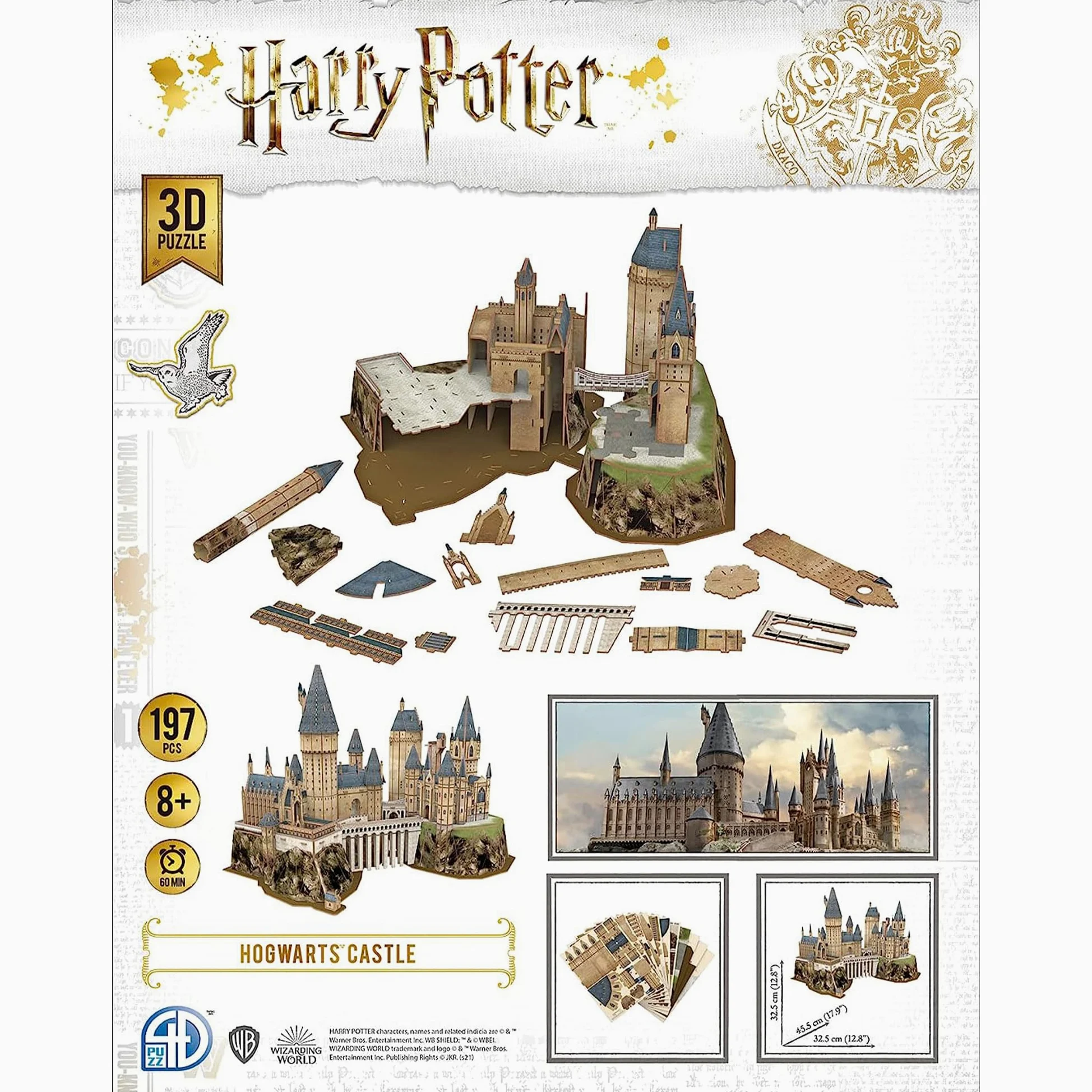 CubicFun | Harry Potter Le Château de Poudlard | Jeu de Construction | Puzzle 3D | 197 pièces | À partir de 8 Ans | 60 Minutes