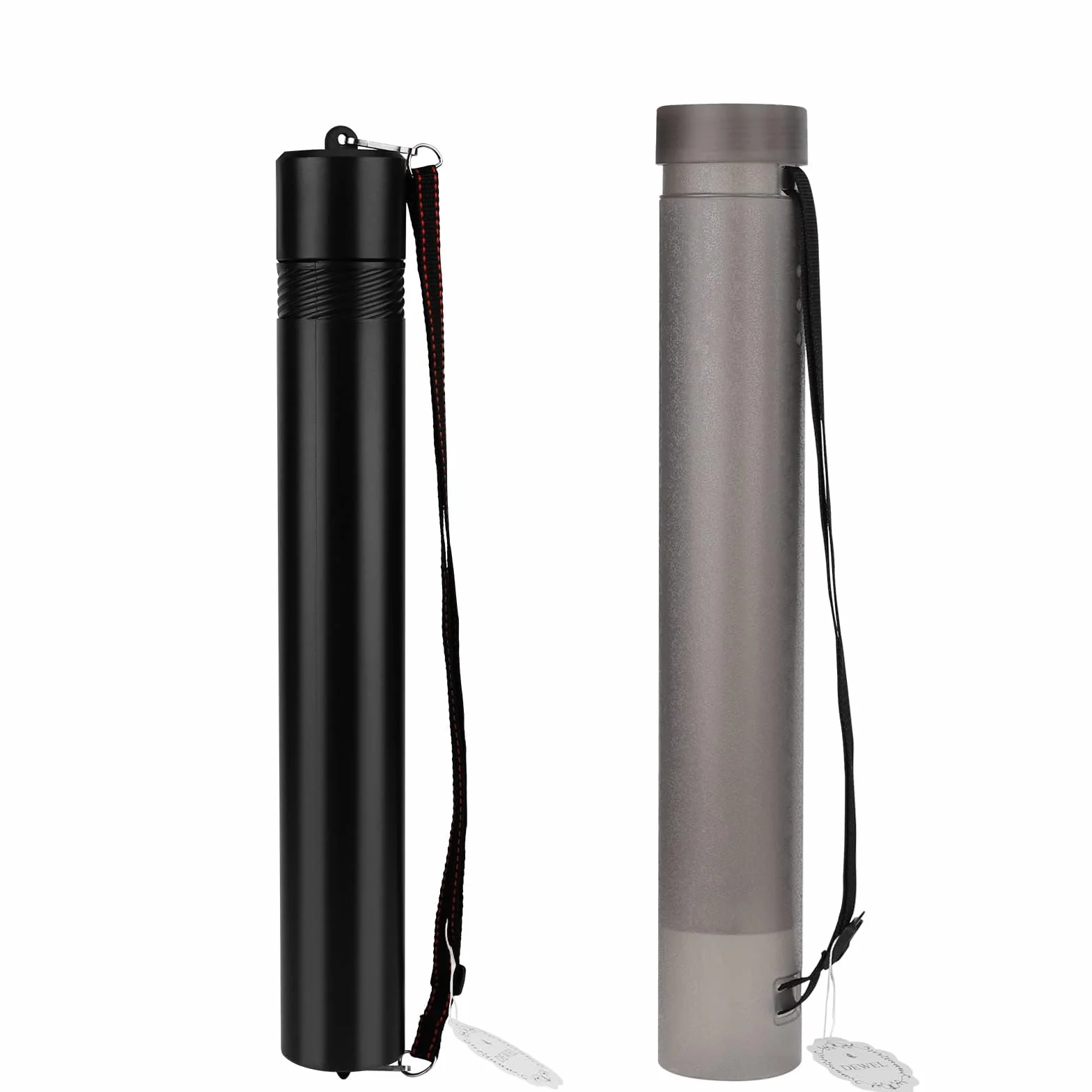 DEWEL Lot de 2 Tube Poster A0, Tube de Transport Télescopique pour Affiches, Plastique Durable, Longueur Réglable (Gris)