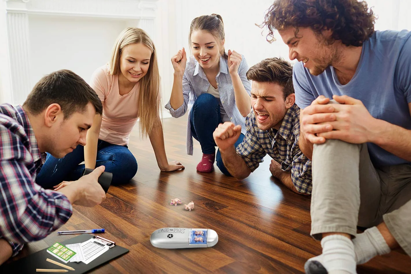 Winning Moves Jeu de Cochons Jeu de société Jeu de dés Version française