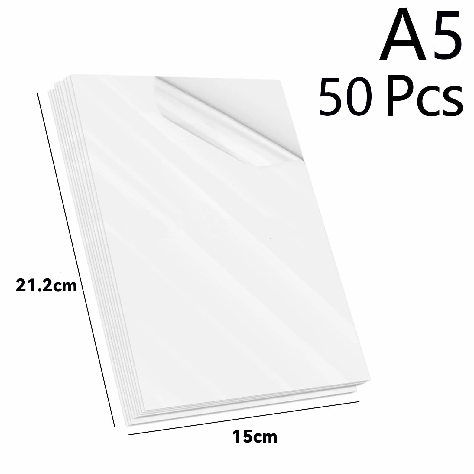 Films de plastification à froid A5 imperméables transparents brillants lot de 50