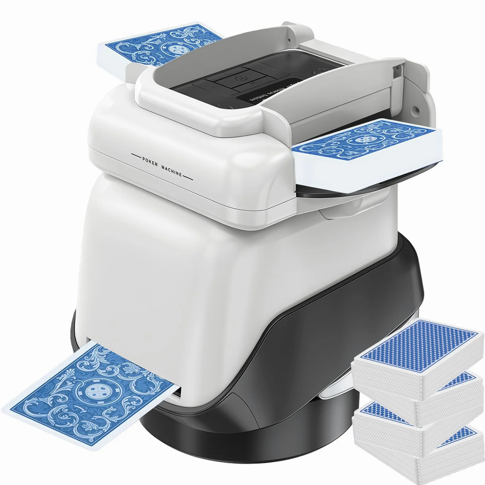 Distributeur et Mélangeur de Cartes Automatique – Machine Électrique Silencieuse pour 1 à 4 Jeux – Rechargeable (2000mAh) pour Poker, Blackjack, Texas Hold'em