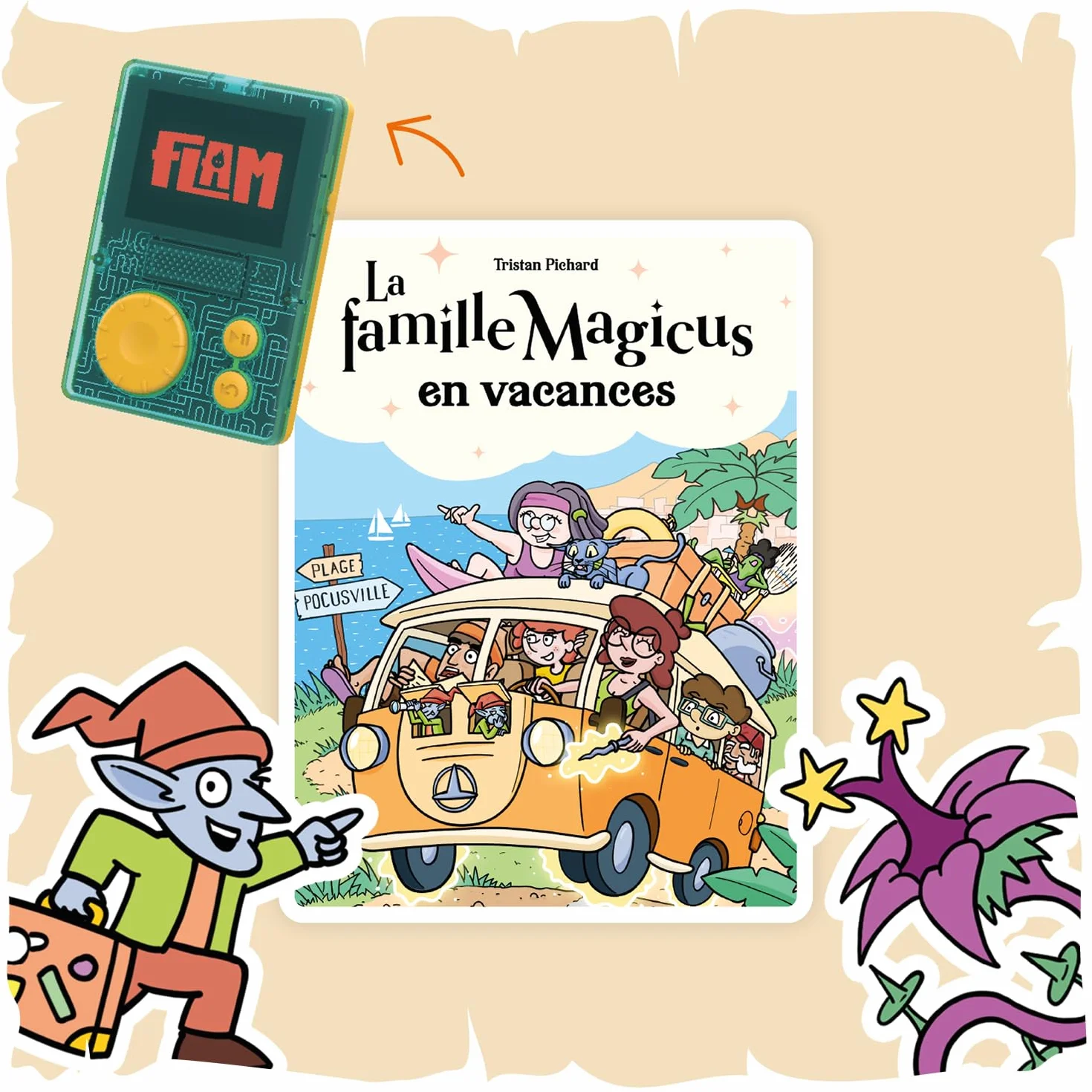 Lunii La Famille Magicus Part en Vacances Livre Audio interactif français 3h30 dès 7 Ans FLAM