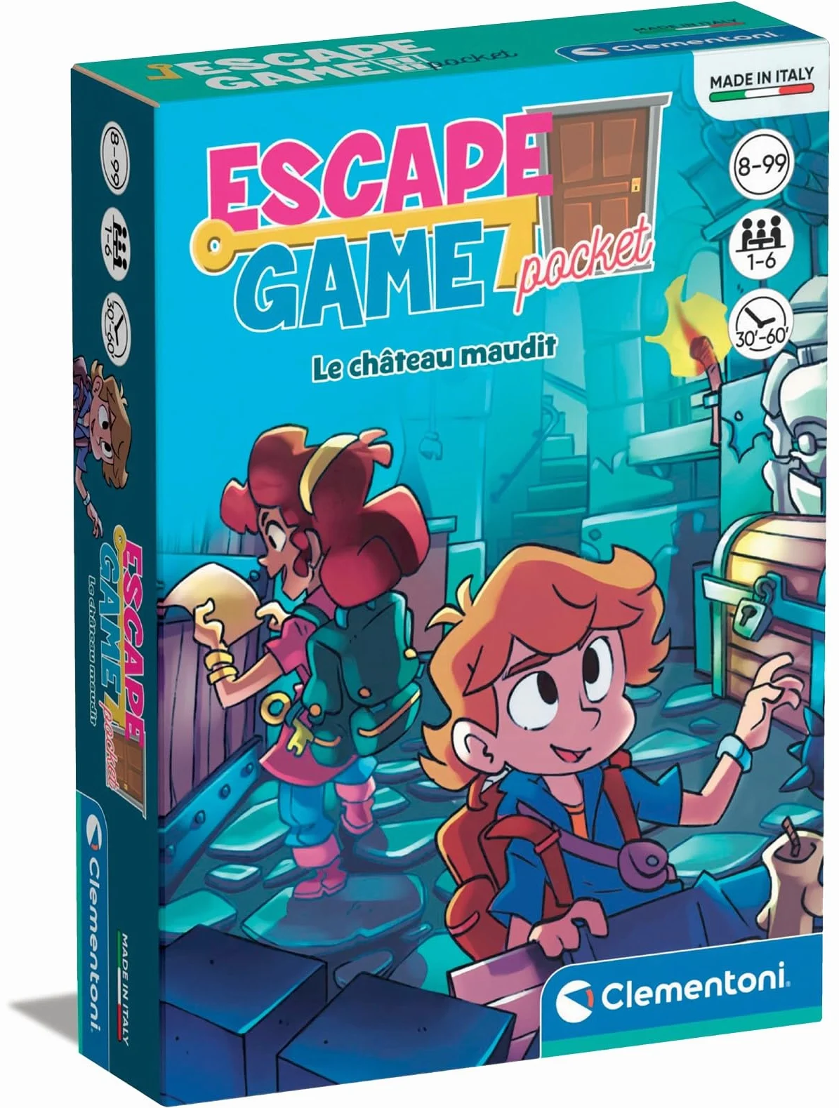 Clementoni Escape Game Pocket Le Château Maudit 30 Énigmes Coopératif Dès 8 Ans