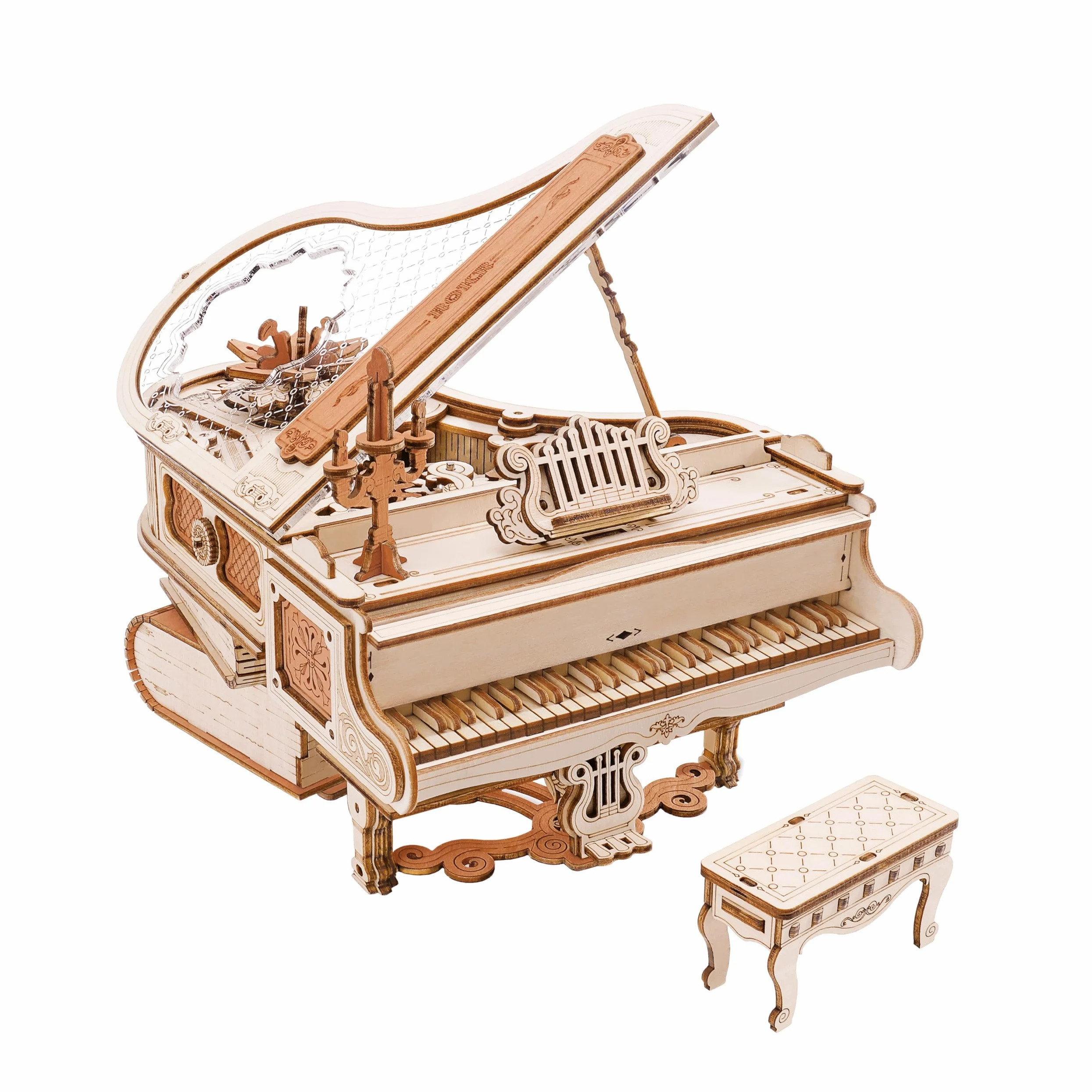 ROKR Piano Puzzle 3D en Bois pour Adultes à Construire- Décoration de Bureau pour la Maison idée Cadeau(AMK81)