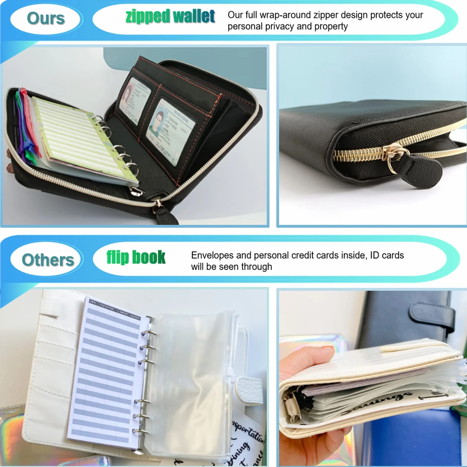 Planificateur de budget A6 Portefeuille avec classeur 12 enveloppes feuilles de budget