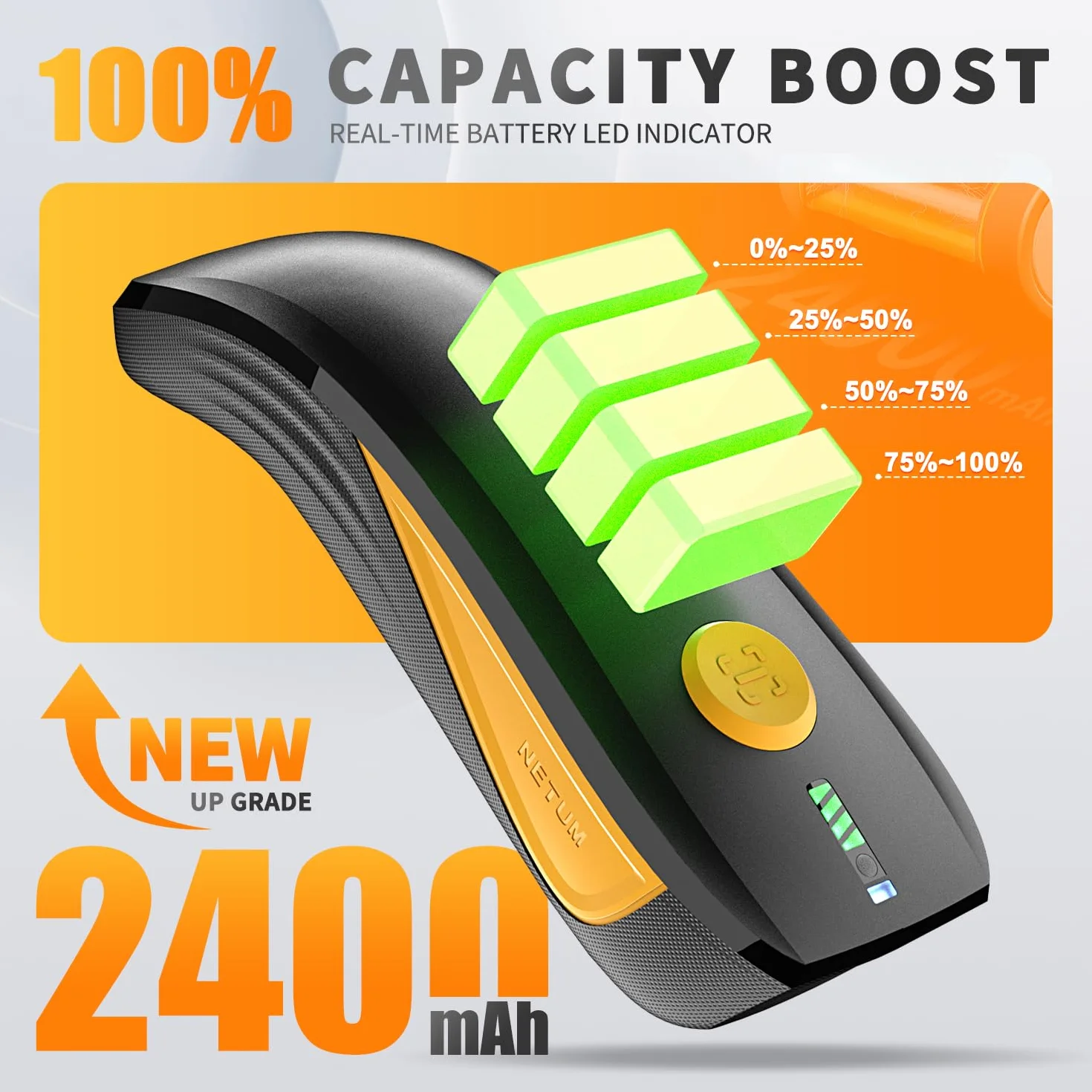 NETUM CS7501 Bluetooth QR Scanner 1D 2D Portable sans Fil Lecteur de Codes-Barres pour Gestion des Stocks