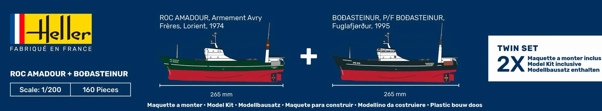 HELLER JOUSTRA Maquette Bateau Roc Amadour Bodasteinur Twinset